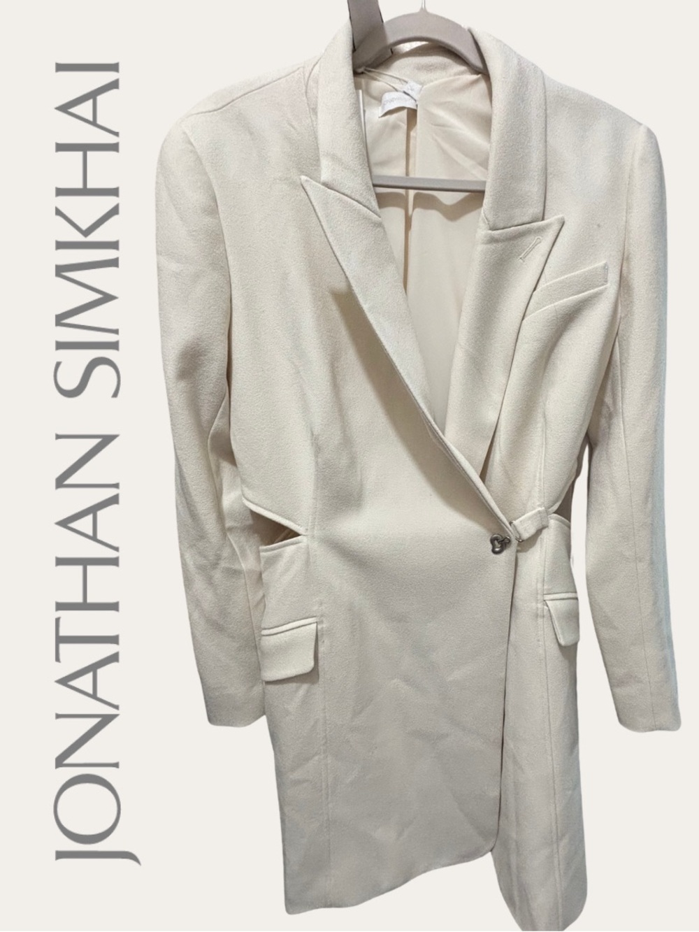 Jonathan Simkhai Ivory Long Tailored Blazer Dress